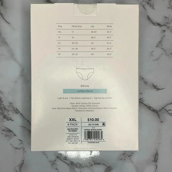 Auden Panties Cotton Blend Set of 6 Size XXL - Picture 5 of 9